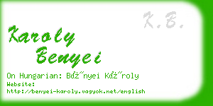 karoly benyei business card